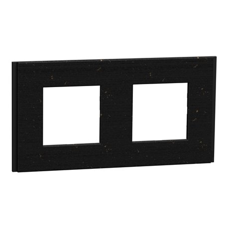 Plaque de finition Unica Deco Signature NU600474 recyclée Noir nuancé 2 postes