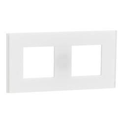 Plaque de finition Unica Deco Signature NU600479 Blanc neige 2 postes