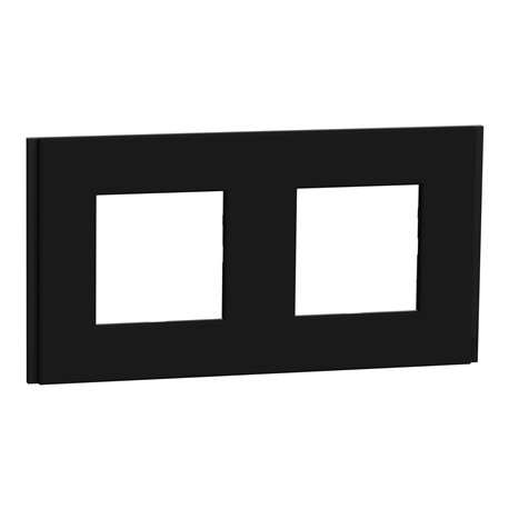 Plaque de finition Unica Deco Signature NU600472 Gomme noire 2 postes Plaque de finition Unica Deco Signature NU600472 Gomme noire 2 postes