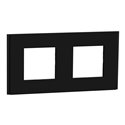 Plaque de finition Unica Deco Signature NU600472 Gomme noire 2 postes