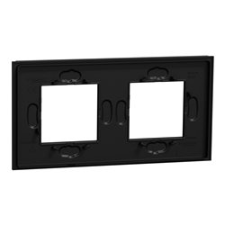Plaque de finition Unica Deco Signature NU600472 Gomme noire 2 postes