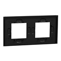 Plaque de finition Unica Deco Signature NU600472 Gomme noire 2 postes