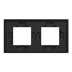 Plaque de finition Unica Deco Signature NU600472 Gomme noire 2 postes