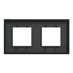 Plaque de finition Unica Deco Subtile NU600441 Anthracite liseré cuivre 2 postes