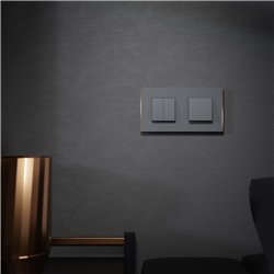 Plaque de finition Unica Deco Subtile NU600441 Anthracite liseré cuivre 2 postes