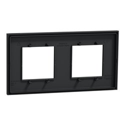 Plaque de finition Unica Deco Subtile NU600443 Anthracite liseré argent 2 postes