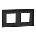 Plaque de finition Unica Deco Subtile NU600443 Anthracite liseré argent 2 postes