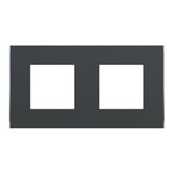 Plaque de finition Unica Deco Subtile NU600443 Anthracite liseré argent 2 postes