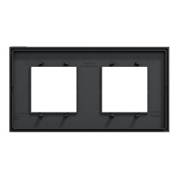 Plaque de finition Unica Deco Subtile NU600443 Anthracite liseré argent 2 postes