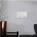 Plaque de finition Unica Deco Subtile NU600442 Blanc liseré cuivre 2 postes