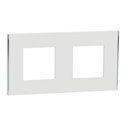 Plaque de finition Unica Deco Subtile NU600440 Blanc liseré argent 2 postes