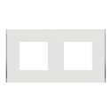 Plaque de finition Unica Deco Subtile NU600440 Blanc liseré argent 2 postes