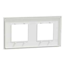 Plaque de finition Unica Deco Subtile NU600440 Blanc liseré argent 2 postes