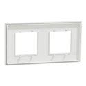Plaque de finition Unica Deco Subtile NU600440 Blanc liseré argent 2 postes