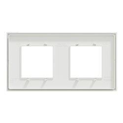 Plaque de finition Unica Deco Subtile NU600440 Blanc liseré argent 2 postes