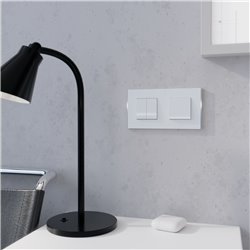 Plaque de finition Unica Deco Subtile NU600440 Blanc liseré argent 2 postes