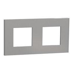 Plaque de finition Unica Deco Essentielle NU600430 Aluminium 2 postes