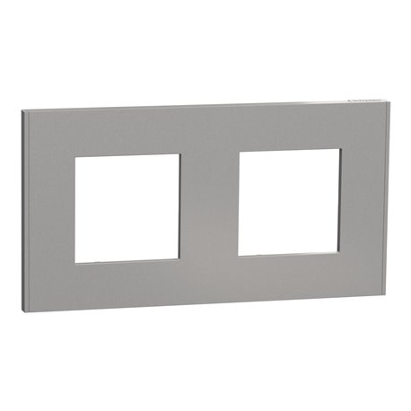 Plaque de finition Unica Deco Essentielle NU600430 Aluminium 2 postes