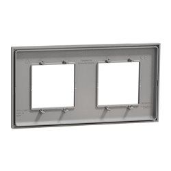Plaque de finition Unica Deco Essentielle NU600430 Aluminium 2 postes
