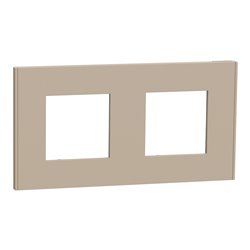 Plaque de finition Unica Deco Essentielle NU600426 Taupe 2 postes