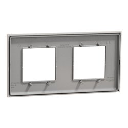 Plaque de finition Unica Deco Essentielle NU600424 Gris Pierre 2 postes