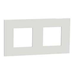 Plaque de finition Unica Deco Essentielle NU600418 Blanc 2 postes