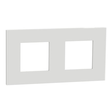 Plaque de finition Unica Deco Essentielle NU600418 Blanc 2 postes