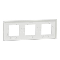 Plaque de finition Unica Deco Signature NU600679 Blanc neige 3 postes