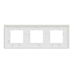 Plaque de finition Unica Deco Signature NU600679 Blanc neige 3 postes