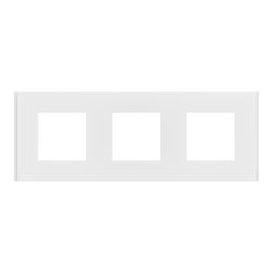 Plaque de finition Unica Deco Signature NU600679 Blanc neige 3 postes