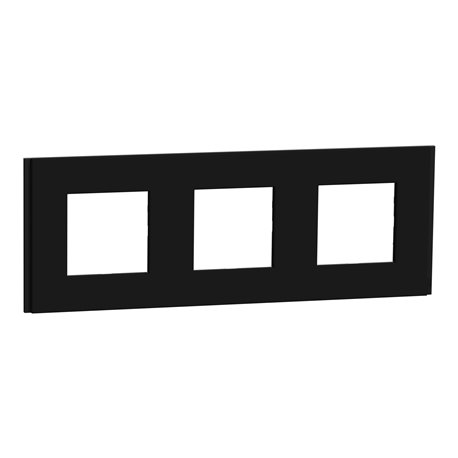 Plaque de finition Unica Deco Signature NU600672 Gomme noire 3 postes