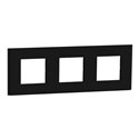 Plaque de finition Unica Deco Signature NU600672 Gomme noire 3 postes