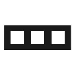 Plaque de finition Unica Deco Signature NU600672 Gomme noire 3 postes