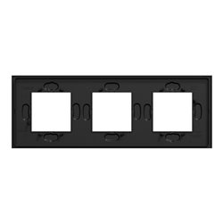 Plaque de finition Unica Deco Signature NU600672 Gomme noire 3 postes