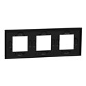 Plaque de finition Unica Deco Signature NU600672 Gomme noire 3 postes