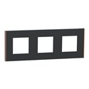 Plaque de finition Unica Deco Subtile NU600641 Anthracite liseré cuivre 3 postes