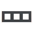 Plaque de finition Unica Deco Subtile NU600641 Anthracite liseré cuivre 3 postes