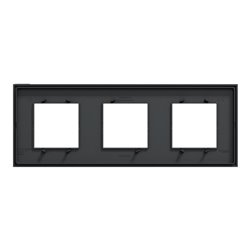 Plaque de finition Unica Deco Subtile NU600641 Anthracite liseré cuivre 3 postes