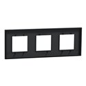 Plaque de finition Unica Deco Subtile NU600641 Anthracite liseré cuivre 3 postes
