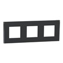 Plaque de finition Unica Deco Subtile NU600643 Anthracite liseré argent 3 postes