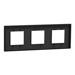 Plaque de finition Unica Deco Subtile NU600643 Anthracite liseré argent 3 postes