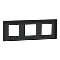 Plaque de finition Unica Deco Subtile NU600643 Anthracite liseré argent 3 postes