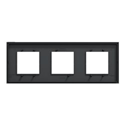 Plaque de finition Unica Deco Subtile NU600643 Anthracite liseré argent 3 postes