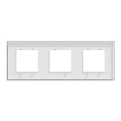 Plaque de finition Unica Deco Subtile NU600640 Blanc liseré argent 3 postes