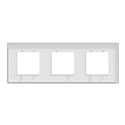Plaque de finition Unica Deco Subtile NU600640 Blanc liseré argent 3 postes