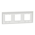 Plaque de finition Unica Deco Subtile NU600640 Blanc liseré argent 3 postes