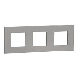 Plaque de finition Unica Deco Essentielle NU600630 Aluminium 3 postes