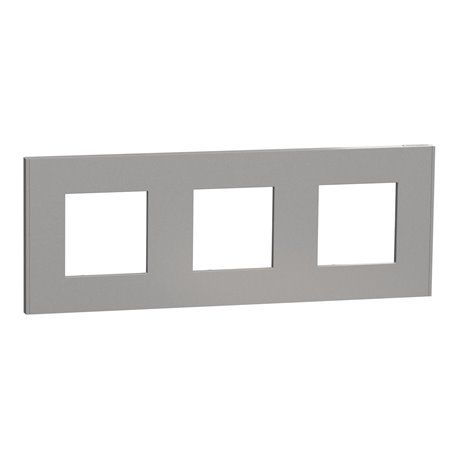 Plaque de finition Unica Deco Essentielle NU600630 Aluminium 3 postes Plaque de finition Unica Deco Essentielle NU600630 Aluminium 3 postes