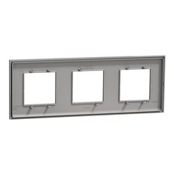 Plaque de finition Unica Deco Essentielle NU600630 Aluminium 3 postes