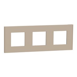 Plaque de finition Unica Deco Essentielle NU600626 Taupe 3 postes
